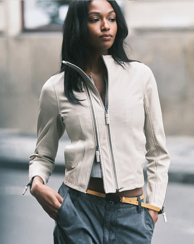 Lynn Leather Biker Jacket